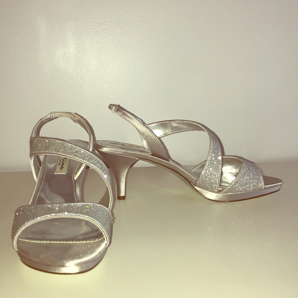 Nina New York - 2.5” Silver Glitter Heels